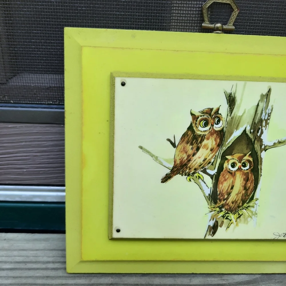 Vintage Yellow Owl Wall Art